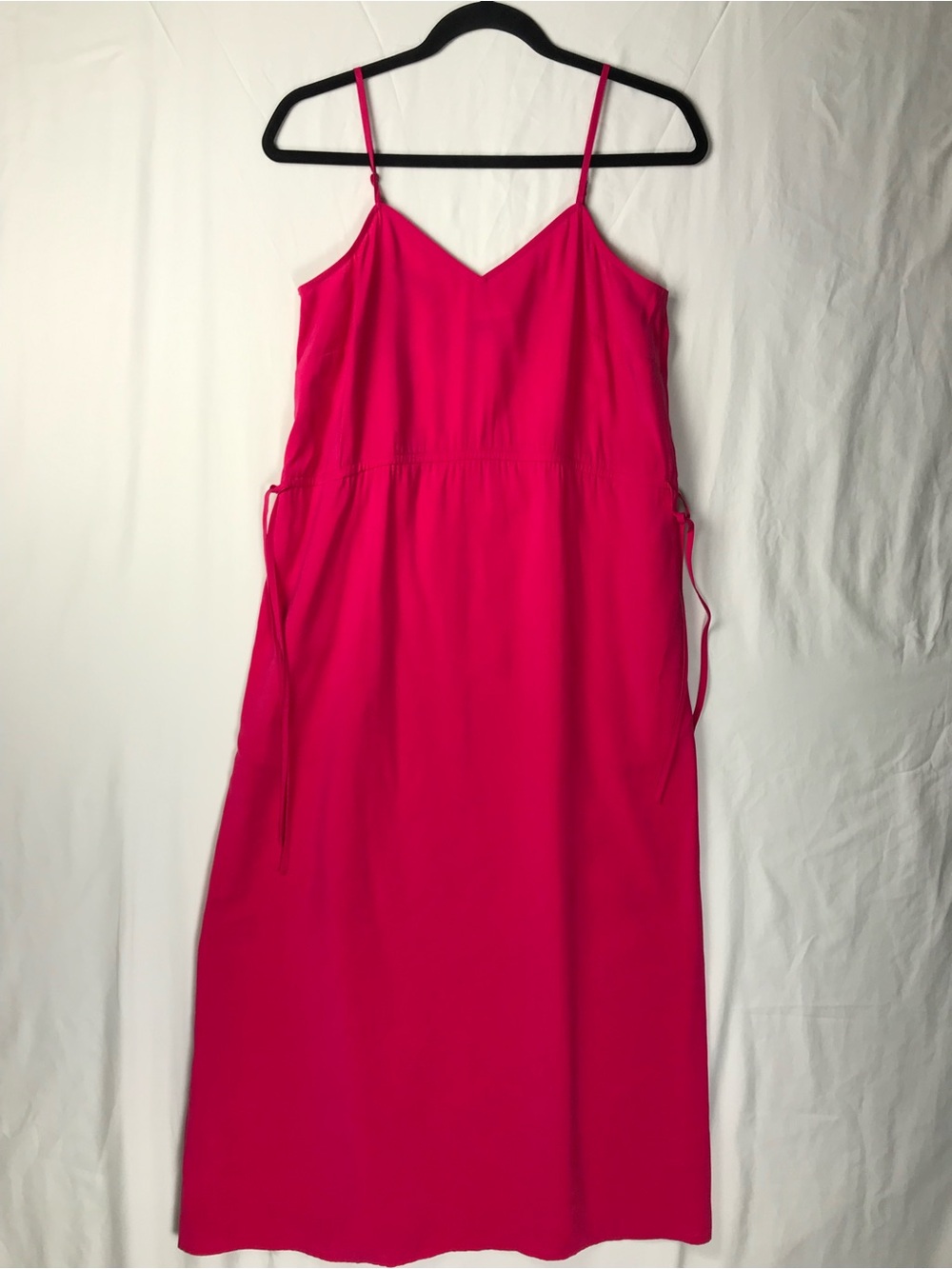 Universal Thread Bright Pink Maxi‎ Slip Dress with Adjustable Ties